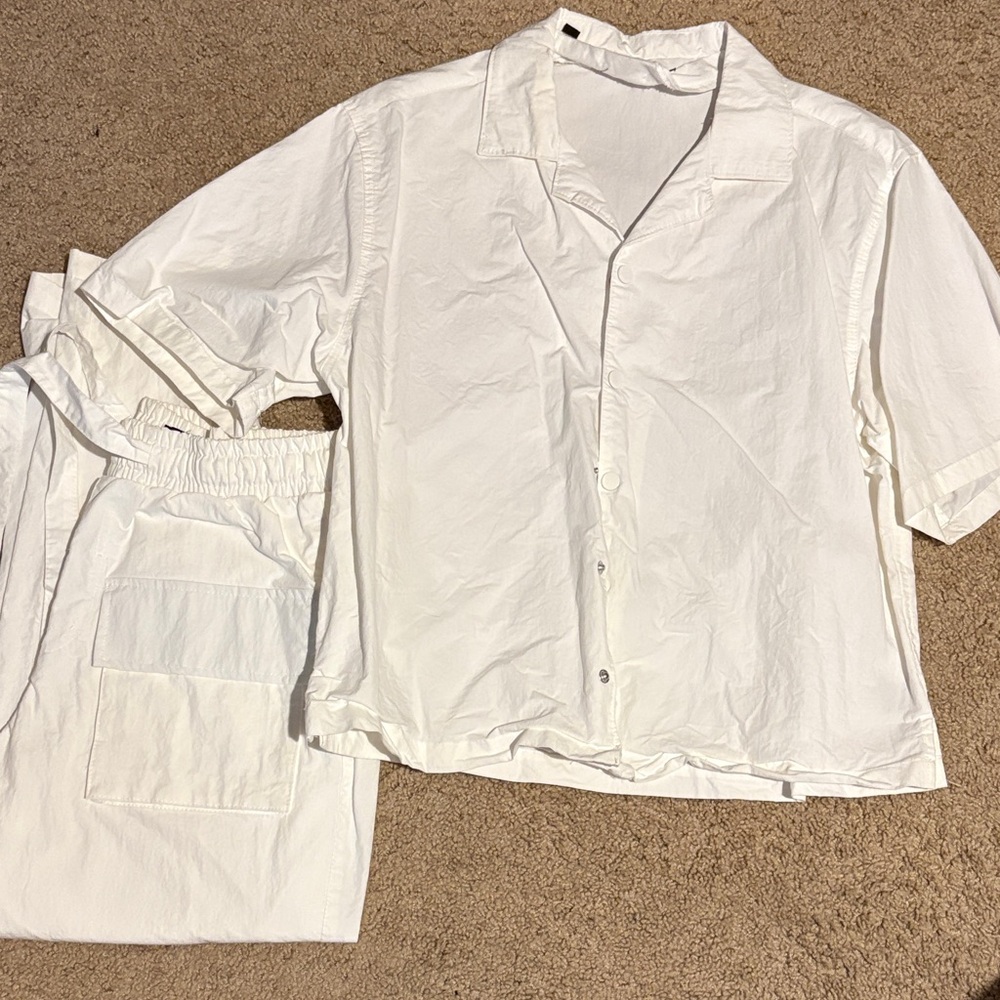 White Men's Casual 2 piece outfit